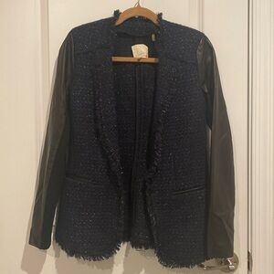 Rebecca Taylor Navy Blue Tweed Blazer in Size 2